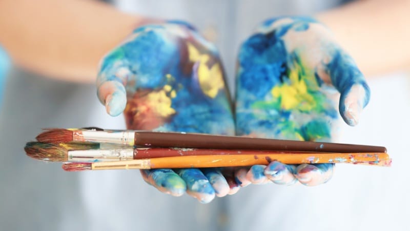 Des pinceaux pour la peinture à l'huile