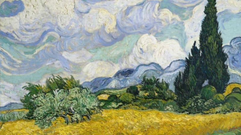 Paysage aux cyprès, une illustration de la palette colorée de Van Gogh