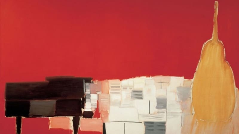 Tableau de Nicolas de Staël, Le Dernier Concert qui illustre le vide compensé par la vibration d'une couleur.