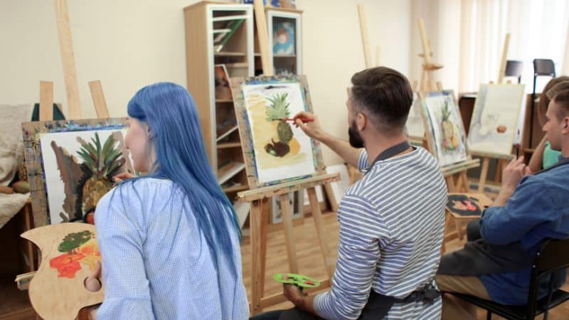 Un atelier de peinture acrylique