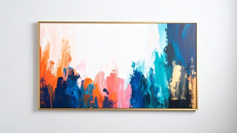 Une peinture abstraite dans un musée