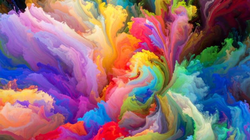 Une peinture asymétrique très colorée